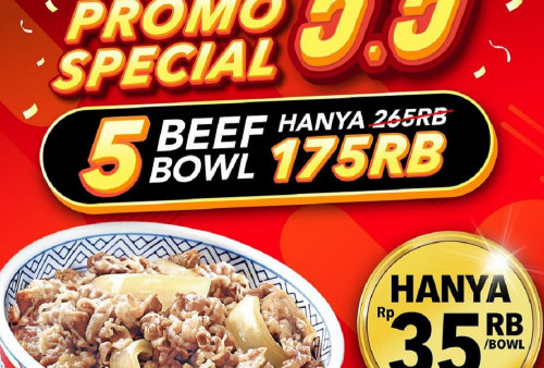 Serbu Promo Spesial Yoshinoya 5.5: Ada Paket Bundling 5 Beef Bowl dan Beli 1 Gratis 1 Minuman!