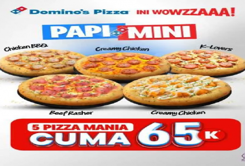 Makan Domino Pizza Jadi Hemat! Promo 5 Pizza Mania 5 Rasa Cuma Rp 65.000 Bebas Pilih