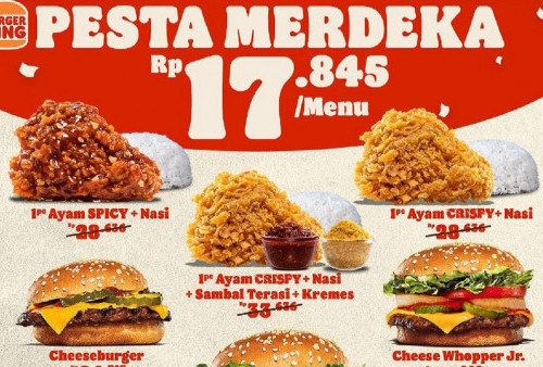 Promo Pesta Merdeka di Burger King: Sambut Hari Kemerdekaan dengan Menu Serba Rp 17.000an!