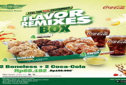 Wingstop Berikan Promo Flavor Remixes Box: 12 Boneless Tambah 2 Minum Cuma Rp 68.000an