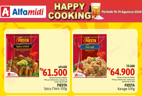 Cek Promo Happy Cooking Alfamidi Periode Agustus 2024, Belanja Bahan Masakan Lengkap di Akhir Bulan