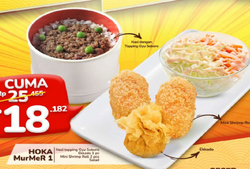 Promo Khusus Senin-Jumat Hokben: 4 Pilihan Paket Menu Serba Rp 18.000an