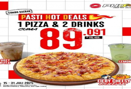 Sikat Habis! Hadir Promo PHD Beli 1 Pizza Plus 2 Minuman Cuma Rp 89.000an
