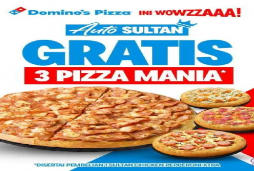 Promo Akhir Tahun Domino's Pizza: Bisa Dapat 3 Pizza Mania Gratis!