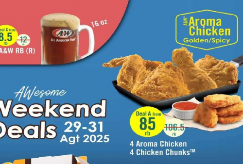 Promo A&W Spesial Weekend 30-31 Agustus 2025: 4 Ayam + 4 Chicken Chunks Mulai Rp 85.000
