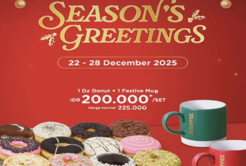 Promo JCO Donuts 22-28 Desember 2025: 1 Lusin Donuts + Mug Harga Spesial