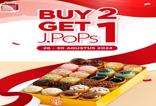 Jco Berikan Promo Aktif Sampai 30 Agustus 2024, Buy 2 Get 1 JPops Donut Mini Aneka Rasa