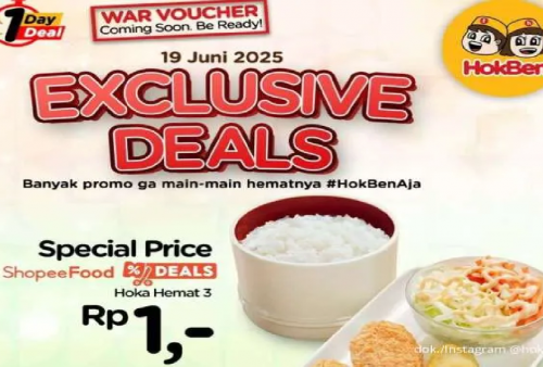 Berlaku Hanya Hari Ini, Hokben Adakan Promo Hoka Hemat 3 Cuma Rp 1