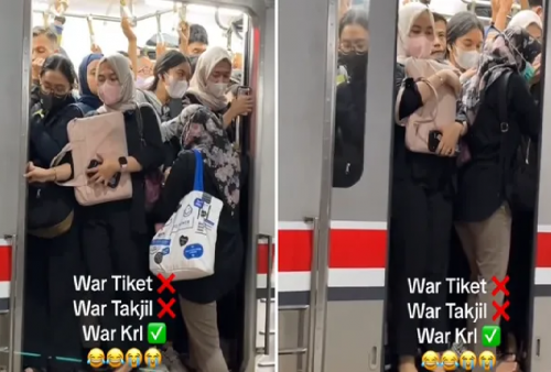 Viral Wanita Serobot Masuk KRL Padahal Gerbong Sudah Penuh