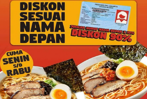 Promo Tsuka Ramen Terbaru: Makin Banyak Huruf Nama Depannya, Semakin Besar Diskon
