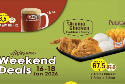 Berlaku Sampai Besok! Ambil Sekarang Promo A&W Spesial Weekend: Beli Paket Ayam Dapat Free 2 Cheeseburger