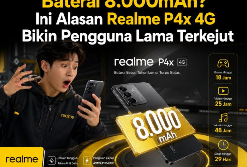 Resmi Rilis Hari Ini, Realme P4x 4G Bawa Baterai 'Raksasa' 8.000mAh yang Bikin Kompetitor Gelisah