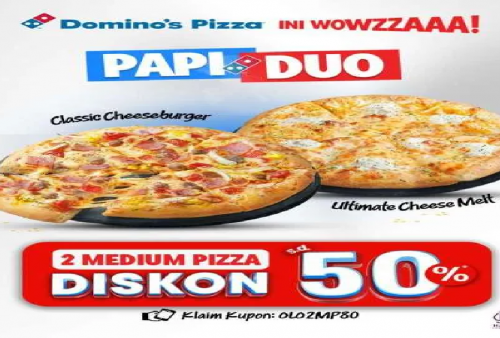 Domino Berikan Promo Menarik Juli 2025: 2 Medium Pizza Diskon 50 Persen Bebas Pilih Topping