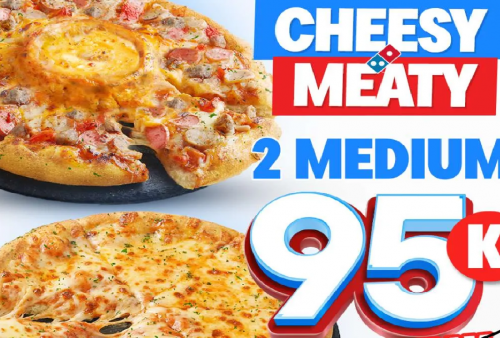SIKAT Promonya! Beli Domino's Pizza Paket 2 Medium Cuma Rp 95.000an Aja