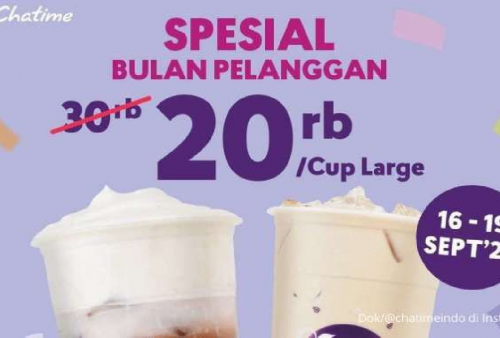 Chatime Ada Promo Cup Large, Masih Aktif Sampai 19 September 2024!