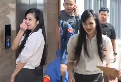 Sandra Dewi Jalani Pemeriksaan di Kejagung, Pamerkan Senyum Manis dan beri Tanda sarangheo