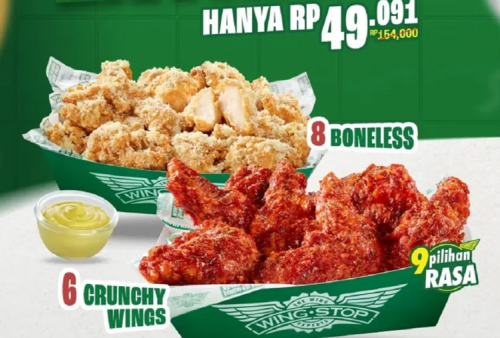 Pecinta Kuliner Wajib Merapat! Promo Hemat, 6 Ayam Sayap dan 8 Boneless Wingstop Cuma Rp 49 Ribuan