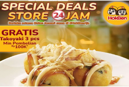 Berlaku 24 Jam! Serbu Sekarang Promo Hokben Bisa Dapat Takoyaki Gratis