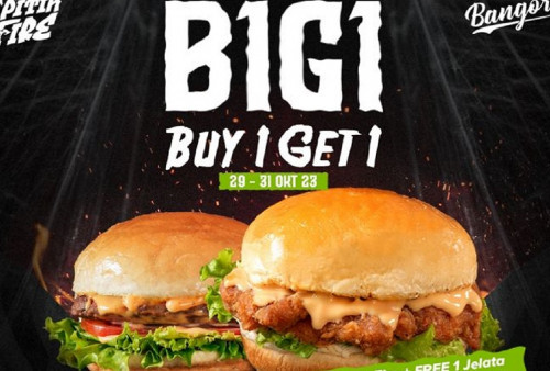 Nikmati Promo Burger Bangor Buy 1 Get 1 di Akhir Bulan Oktober, Cuma Bayar Rp25 Ribu Aja!