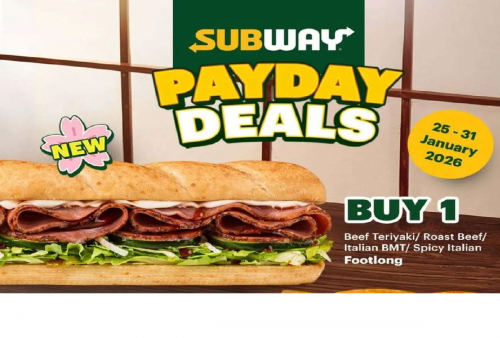 Tanggal Gajian Jadi Hemat, Ambil Sekarang Juga Promo Subway Payday Deals Tawarkan Beli 1 Gratis 1 Delivery