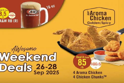 WOW! Promo A&W Weekend Deals 26-28 September 2025: Bisa Dapat Gratis Burger
