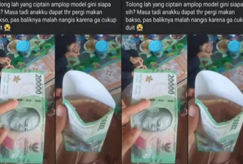 Kocak! Bocah Tertipu Amplop THR, Luarnya Mewah Isinya Zonk