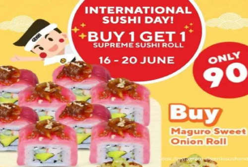 Promo Makan Hemat di Genki Sushi: Buy 1 Get 1 Cuma Rp 90.000