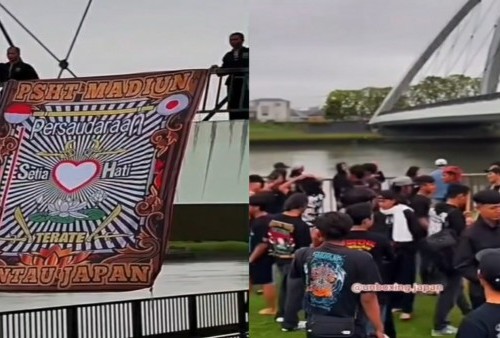 WNI Asal Madiun Viral Usai Bentangkan Spanduk Silat di Jembatan Jepang: 'Orang Indonesia Selalu Bikin Masalah!'