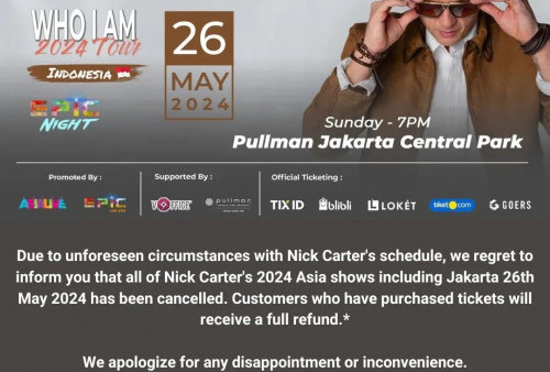 Gagal Manggung! Konser Nick Carter Dibatalkan di Jakarta, Ini Kata Promotor Color Live Asia