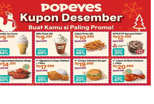 Cek Daftar Lengkap Promo Popeyes Desember 2025, Harga Mulai Rp 5.000an