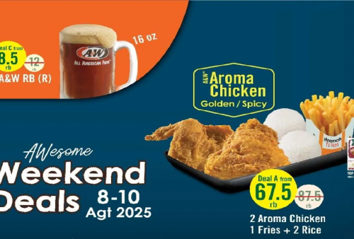 Meriahkan 8.8 Sikat Sekarang Promo A&W: Nikmati Paket Ayam Hemat dan Burger Gratis