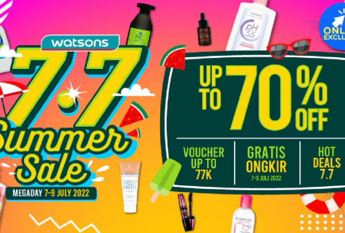 Watsons Meriahkan Tanggal Kembar 7.7: Ada Diskon Belanja 70 Persen!