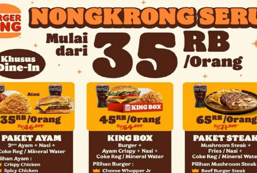 Promo Spesial Agustus 2025 Burger King, Ada Diskon Beli 4 Paket Menu Favorit Harga Spesial