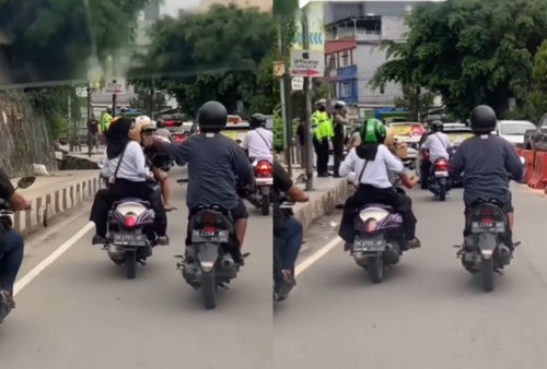 Viral! Aksi Driver Ojek Online yang Sigap Pinjamkan Helm ke Penumpang Lain saat Ada Polisi