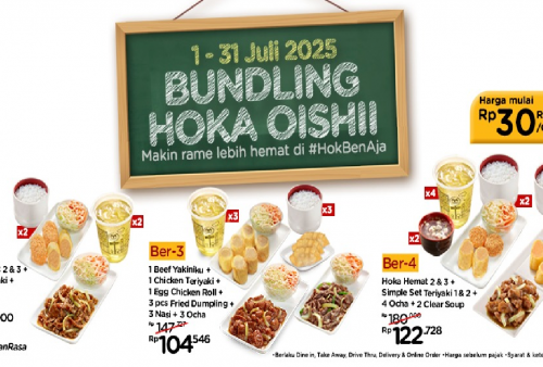 SIKAT 2 Promo Hokben Menarik Bulan Juli 2025: Makan Bertiga Hanya Rp 100.000an Saja!