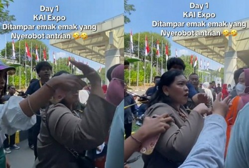 Viral Emak-emak Tampar Pria Diduga Tak Terima Ditegur Usai Serobot Antrean